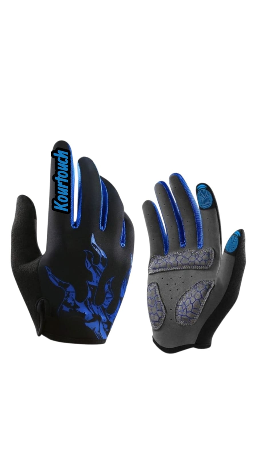 Blue and Black Lightweight Riding Gloves
